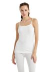 İnce Askılı Beyaz Kadın Termal İçlik Atlet C1T6N2O1