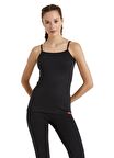 İnce Askılı Siyah Kadın Termal İçlik Atlet C1T6N2O1