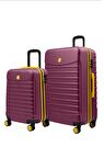 2'li Valiz Seti Büyük Boy - Kabin Boy Mor 1168