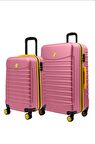 2'li Valiz Seti Orta Boy - Kabin Boy Pembe 1168
