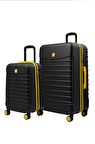 2'li Valiz Seti Büyük Boy - Kabin Boy Siyah 1168