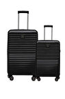 2'li Valiz Seti Polikarbon Orta Boy - Kabin Boy Valiz Siyah 1811