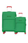 Benetton 2'li Valiz Seti Büyük Ve Kabin Boy Lüx Kumaş Valiz Yeşil Bnt2800