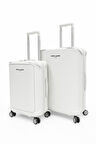 Pierre Cardin Orta Ve Kabin Boy 2'li Set %100 Polipropilen Valiz Beyaz 04PC7090