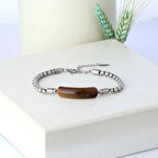 %100 Doğal Turkuaz Firuze Taşı Çelik Bileklik Krom Kapama