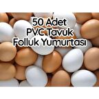 50 Adet Pvc Sahte Tavuk Yumurtası Tavuk Folluk Yapay Yumurta ( Sarı -Beyaz)