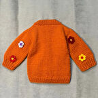 Uretti - Eylem 6333 - El Yapımı Anne - Kız Kombin Çiçekli Hırka - 34 / 36 - 12 / 24 Ay