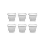 Omnipazar SO-HS01 Plastik Hasır Desenli Saksı 3.3 lt Kirli Beyaz 6 Adet