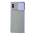Samsung Galaxy A02 Kılıf Palm Buzlu Kamera Sürgülü Silikon - Lila