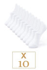 Unisex 10'lu Pamuklu Görünmez Sneakers Çorap Beyaz (EKONOMİK)