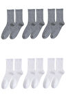 Unisex 6'lı Düz Tenis Model Çorap