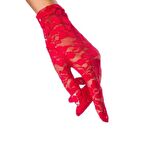 Periboia Dantelli Kırmızı Gece Eldiveni