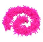 Fuşya Renk Kabarık Tüylü Otriş Boa Gerçek Tüy Dekorasyon 180 cm (3984)