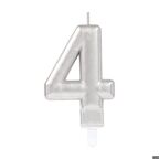 4 Rakam Mum Gümüş Renk (3984)