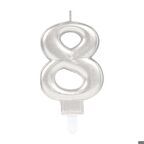 8 Rakam Mum Gümüş Renk (3984)