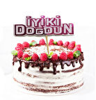 Pembe Renk İyiki Doğdun Yazılı Kürdan Süsü 2 Adet 8X8 cm (3984)