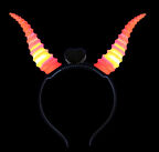 Kırmızı Renk Led Işıklı Kıvrımlı Boynuz Taç 27x18 cm (3984)