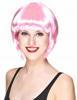 Soft Pembe Renk Parti Peruğu Küt Saç (3984)