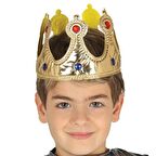 Altın Renk Kumaş Malzemeden İmal Yetişkin ve Çocuk Kral Tacı 55 cm (3984)