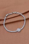 Yuvarlak Zirkon Taşlı Su Yolu Bileklik