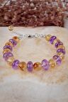 Ametist ve Sitrin Taşı Bileklik 