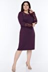 Mor İspanyol Kol Elbise 3E-1071