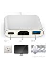 3'in 1 Type-c To Hdmi 4k Usb 3.0 Dönüştürücü Adaptör Macbook, Pro 2015 2016 2017 Samsung S8 S9 S10