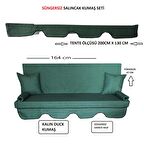 Süngersiz Tenteli Salıncak Kumaş Seti 3 Kişilik Süngersiz 164x47 cm  Yeşil