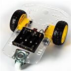 2WD Şeffaf Smart Car Tekerlekli Araba Şasisi Seti