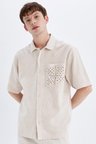 DeFacto Relax Fit Yazlık Polo Yaka Pamuklu Kısa Kollu Cepli Gömlek C7556AX24SMBG750