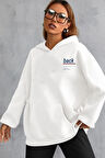 Unisex Back Baskılı Oversize Kapşonlu Sweatshirt