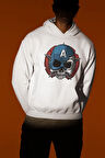 Avengers Kaptan Amerika Baskılı Unisex Oversize Hoodie
