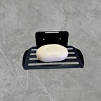 KİTARO YAPIŞKANLI VE VİDALI SABUNLUK OVAL MAT SİYAH