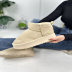 Günlük Kadın Bot Kalın Taban Ultra Mini Süet Bot Kışlık Bootie 400U