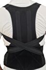 Unisex Siyah Dik Duruş Durma Ortopedik Bel ve Sırt Destek Korsesi