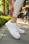 Enoch Kadın Beyaz Spor Ayakkabı Ortopedik Tabanlı Casual Sneaker