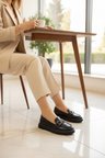 Enoch Kadın Füme At Nalı Tokalı Grena Dokulu Comfort Şehir Loafer