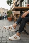 Enoch Kadın Renkli Şerit Detaylı Şık Sneaker Yürüyüş Ayakkabısı