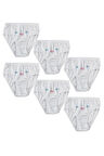 Kız Çocuk Beyaz Kuzey Underwear İnce Belli İşlemeli Bato (6'lı) 0821