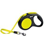 Flexi New Neon 5 m Large Şerit Sarı Otomatik Köpek Gezdirme Tasması