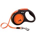 Flexi Turuncu Neon Otomatik Şerit Tasma Small 5 Mt