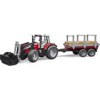 Massey Ferguson 7480 ve Kütük Taşıyan Römork