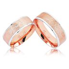 Harem Altın Rose Beyaz Düz Altın Alyans 4002-2