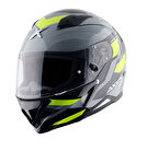 Axor Hunter Cornet Motosiklet Kask Black Neon Yellow