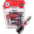 Milwaukee BİTS UÇ PH2 25mm 25Lİ PKT SHOCKWAVE
