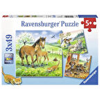 Ravensburger Hayvanlar 3x49 Parça Çocuk Puzzle