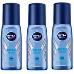 Nivea Men Fresh Active Erkek Deodorant Pump Sprey 75 ml 3 ADET