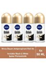 Nivea Kadın Roll On Invisible Black White İpeksi Pürüzsüzlük 50 ML - 4'lü Avantaj Paketi