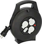 Brennenstuhl Vario Line 2 USB IQ Hızlı Şarj Özellikli 3 Soketli Kaçak ve Ani Isınma Sigorta Şalterli 10 M. Makaralı Kablo