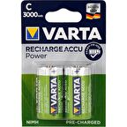 Varta Şarjlı Power Accu Orta C Pil 3000mAh 2'li